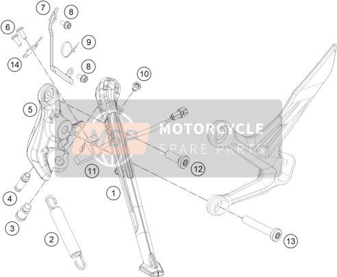 KTM 890 DUKE, black, United States 2021 SIDE / CENTER STAND for a 2021 KTM 890 DUKE, black, United States