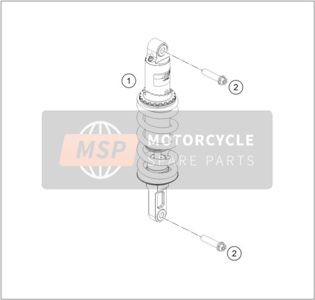 KTM 890 DUKE, orange, United Kingdom 2021 SHOCK ABSORBER for a 2021 KTM 890 DUKE, orange, United Kingdom