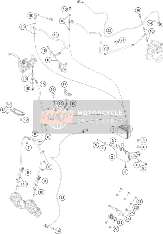 A65442104000, Brake Line, Rear, KTM, 0