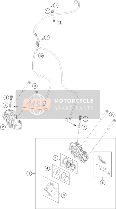 63713116000, Brake Caliper, Front Right, KTM, 0