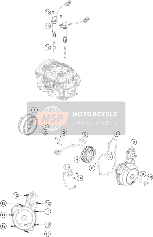 KTM 890 ADVENTURE R RALLY, Europe 2021 IGNITION SYSTEM 1 for a 2021 KTM 890 ADVENTURE R RALLY, Europe