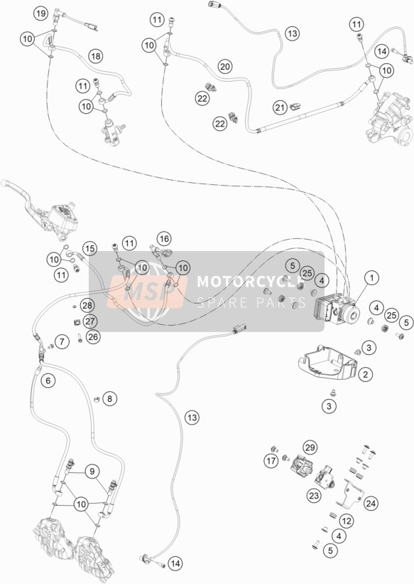 KTM 890 ADVENTURE, orange 2022 Anti-Sistema di blocco ABS 1 per un 2022 KTM 890 ADVENTURE, orange