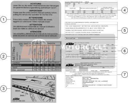 76901198000, Sticker Std Setting 690 SMC-R, KTM, 0