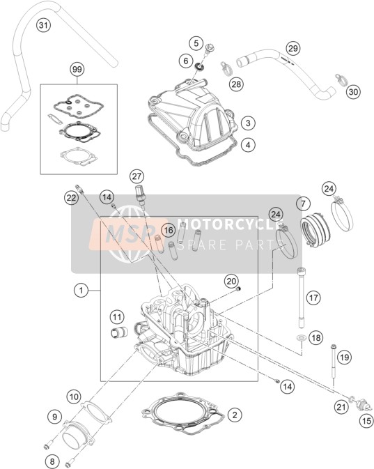 79430097000, Cyl. Gasket Set 450 SX-F    16, KTM, 0