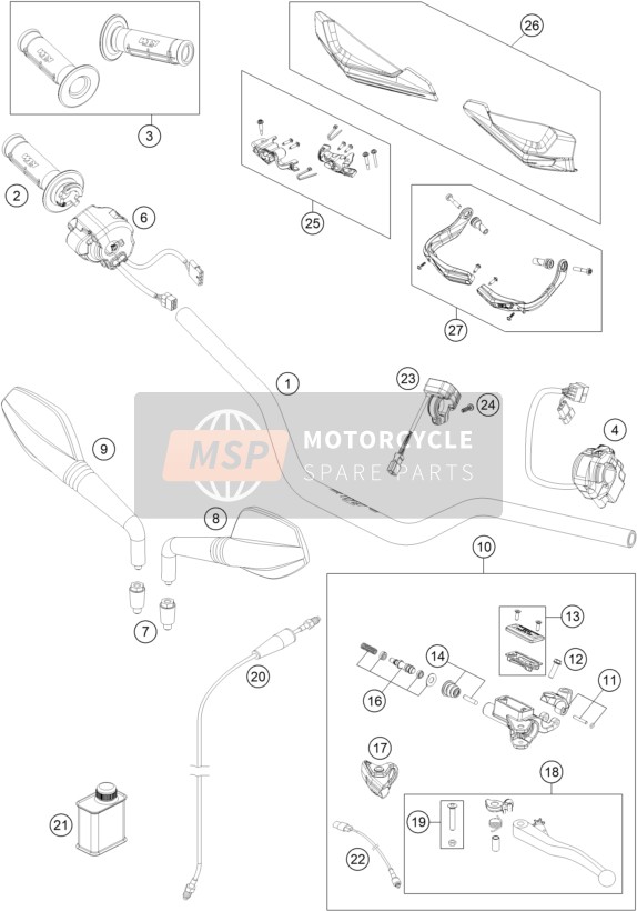61112041000, Review Mirror R/s 07, KTM, 2