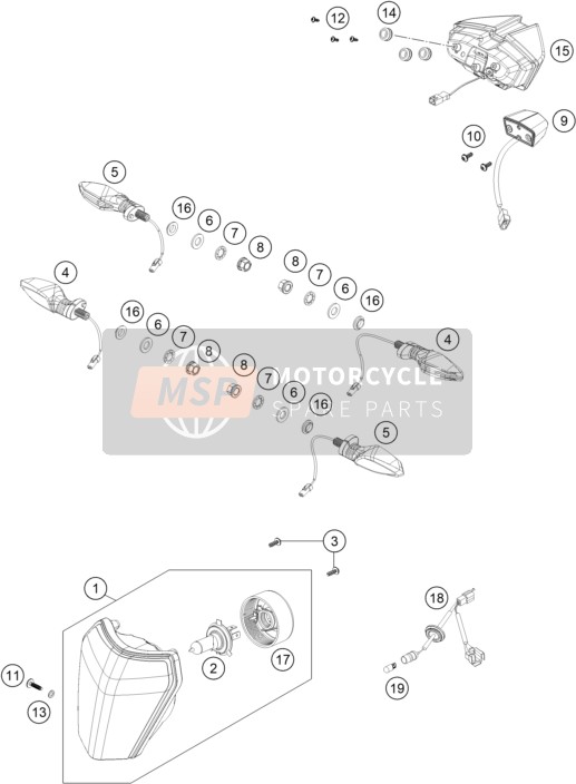 KTM 690 SMC R, Europe 2021 LIGHTING SYSTEM for a 2021 KTM 690 SMC R, Europe