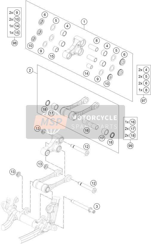 KTM 250 SX-F TROY LEE DESIGNS 2021 PRO LEVER LINKING 1 for a 2021 KTM 250 SX-F TROY LEE DESIGNS
