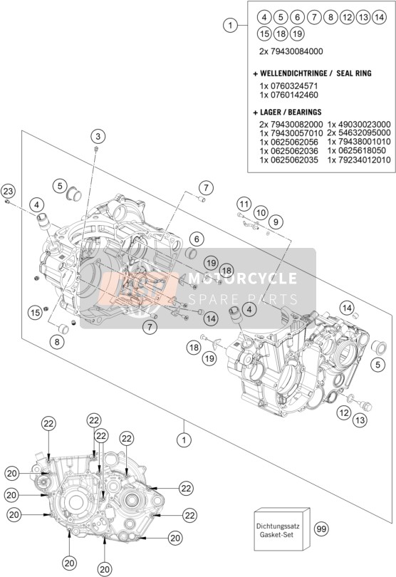 KTM 450 SX-F US 2022 ENGINE CASE 1 for a 2022 KTM 450 SX-F US