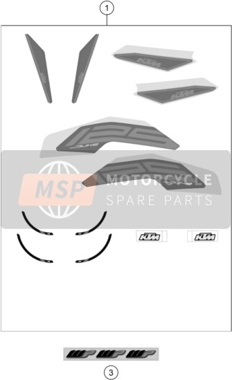 94008099200, Decal Kit Black Duke 125 MY21??????EUR, KTM, 0