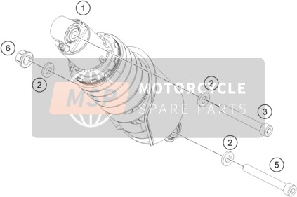 KTM 250 DUKE, silver, China 2021 SHOCK ABSORBER for a 2021 KTM 250 DUKE, silver, China