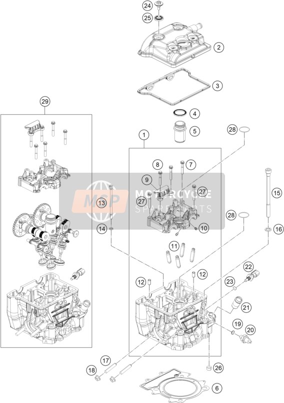 KTM 250 ADVENTURE, orange - CKD, Malaysia/Philippines 2021 CYLINDER HEAD for a 2021 KTM 250 ADVENTURE, orange - CKD, Malaysia/Philippines