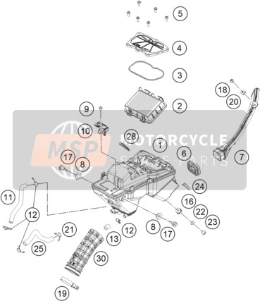 KTM RC 390, orange - CKD 2022 AIR FILTER for a 2022 KTM RC 390, orange - CKD