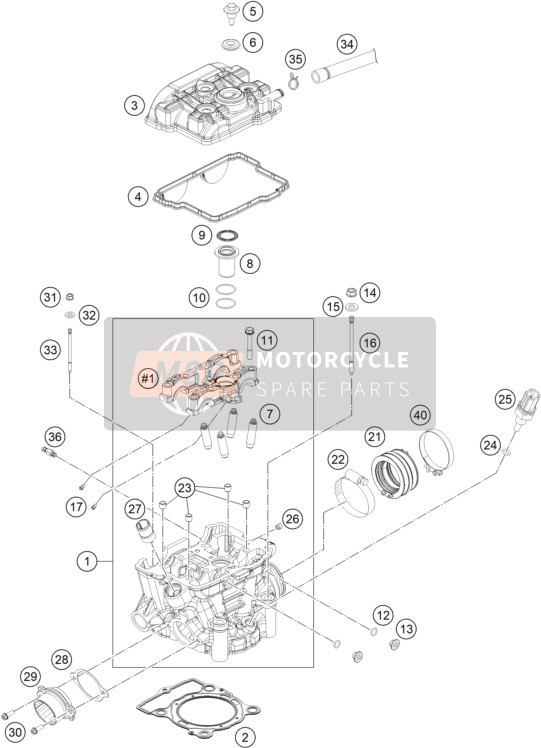 KTM 250 EXC-F 2022 Cilinderkop voor een 2022 KTM 250 EXC-F