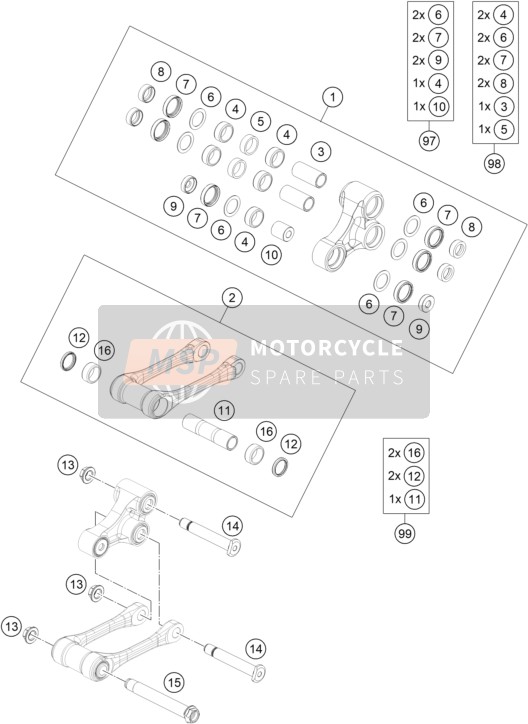 0800001708900, Bearing Sleeve For Pull Rod, KTM, 0