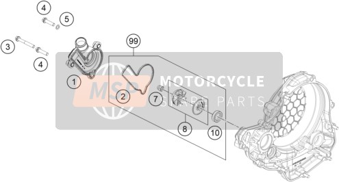 A46035053000, Water Pump Cover Seal, KTM, 0