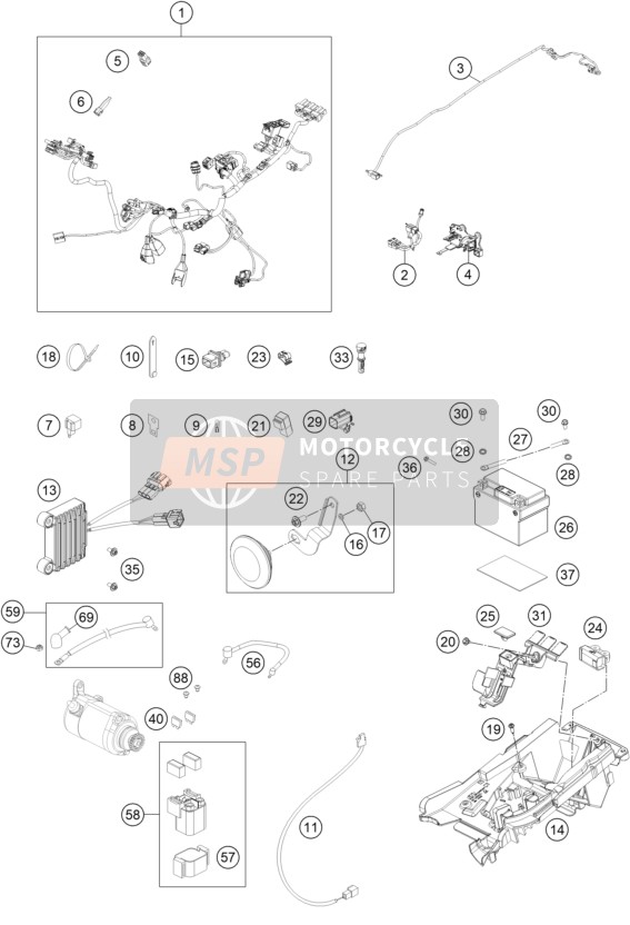 KTM 150 EXC 2023 WIRING HARNESS for a 2023 KTM 150 EXC