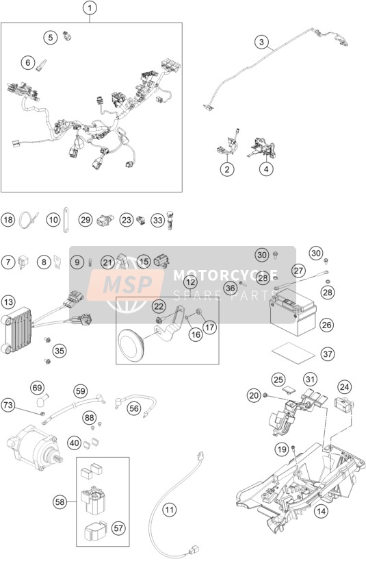 KTM 300 EXC ERZBERGRODEO 2023 WIRING HARNESS for a 2023 KTM 300 EXC ERZBERGRODEO