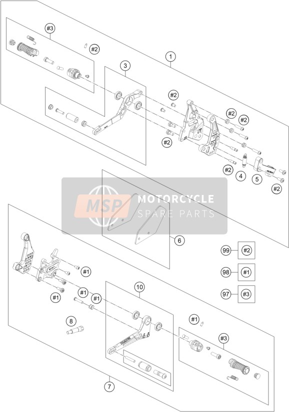 61703A38044, Adjustable Footrest Left, KTM, 0