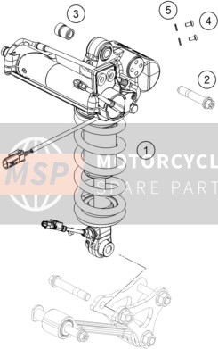 KTM 1290 SUPER DUKE R EVO, black 2022 SHOCK ABSORBER for a 2022 KTM 1290 SUPER DUKE R EVO, black