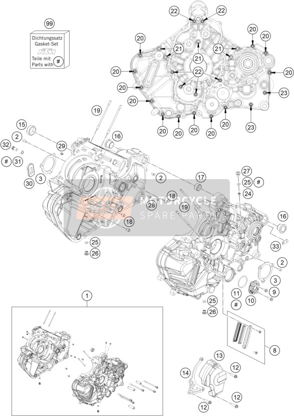 KTM BRABUS 1300 R, red 2022 Boîtier moteur pour un 2022 KTM BRABUS 1300 R, red