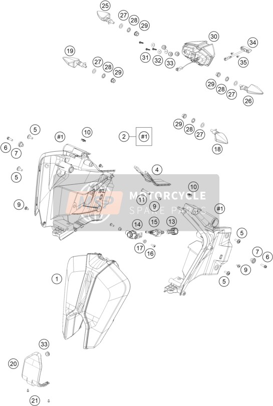61714525000, Turn Signal Usa Front Left, KTM, 1