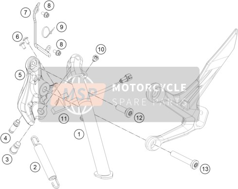 KTM 790 DUKE, grey 2023 Kant / Middenbok 2 voor een 2023 KTM 790 DUKE, grey