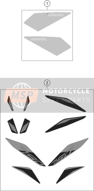 KTM 790 DUKE, grey 2022 DECAL 1 for a 2022 KTM 790 DUKE, grey