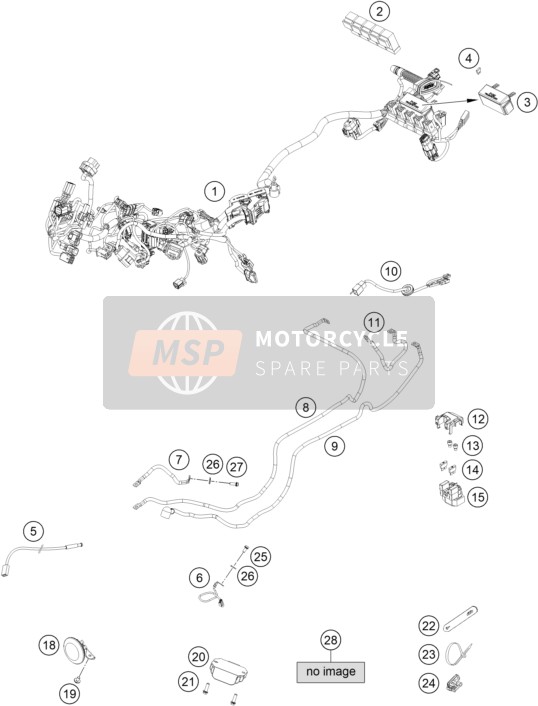 KTM 790 DUKE, grey 2023 KABELBAUM 2 für ein 2023 KTM 790 DUKE, grey