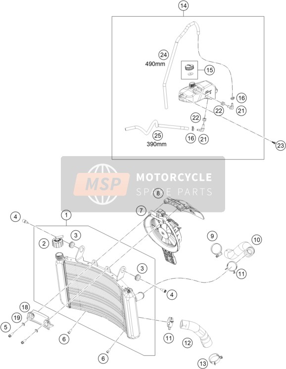 C90735067490, Hose 6X10 L=490, KTM, 0