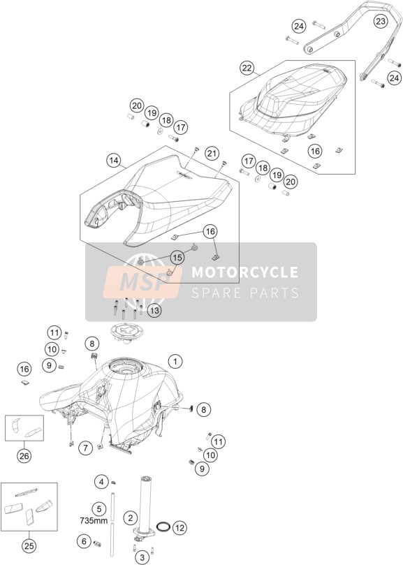 C90707047033, Passenger Seat Cmpl., KTM, 0