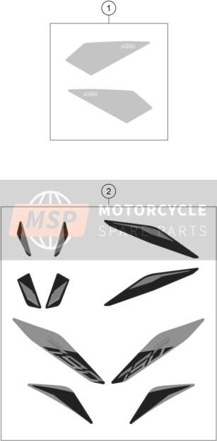KTM 790 DUKE, grey - direct delivery 2023 DECAL 2 for a 2023 KTM 790 DUKE, grey - direct delivery