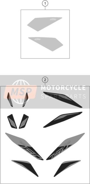 KTM 790 DUKE L, grey 2022 DECAL 2 for a 2022 KTM 790 DUKE L, grey