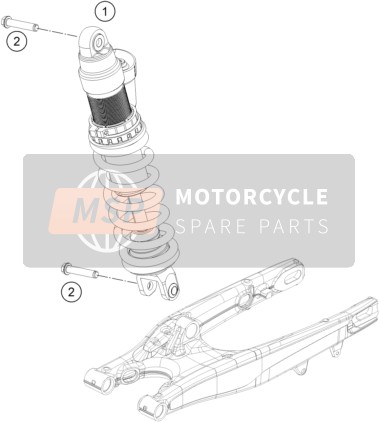 KTM 250 EXC-F, Europe 2022 SHOCK ABSORBER 2 for a 2022 KTM 250 EXC-F, Europe