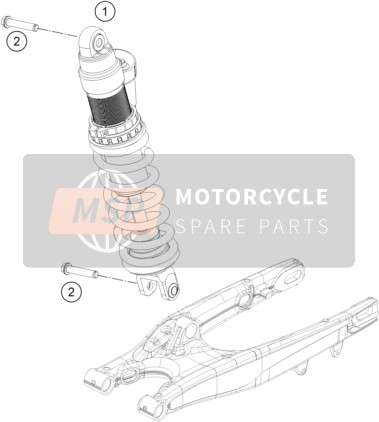 KTM 350 EXC-F SIX DAYS, ASEAN 2022 SHOCK ABSORBER 2 for a 2022 KTM 350 EXC-F SIX DAYS, ASEAN