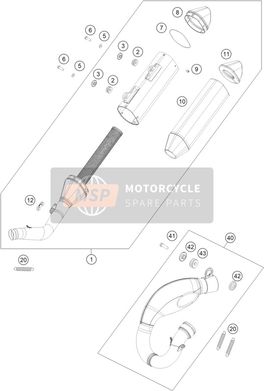 KTM 250 SX-F FACTORY EDITION 2022 Exhaust System for a 2022 KTM 250 SX-F FACTORY EDITION