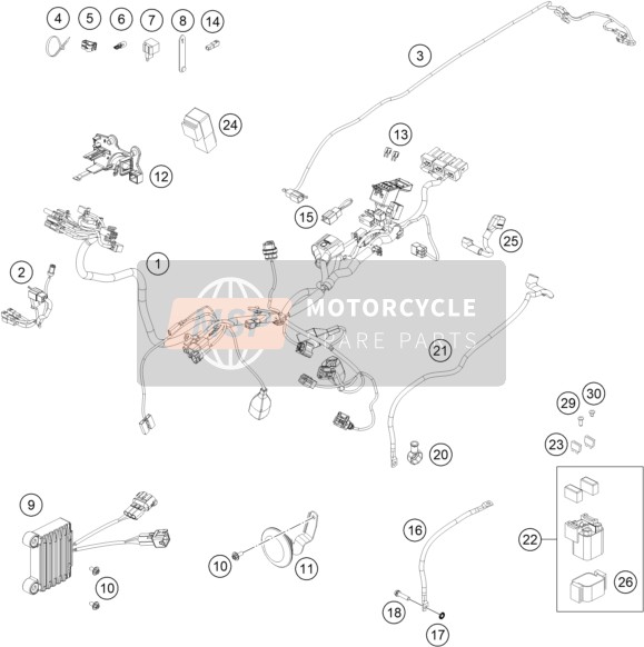 KTM 500 EXC-F SIX DAYS US 2022 WIRING HARNESS 2 for a 2022 KTM 500 EXC-F SIX DAYS US