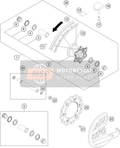 KTM 125 SX 2023 FRONT WHEEL for a 2023 KTM 125 SX