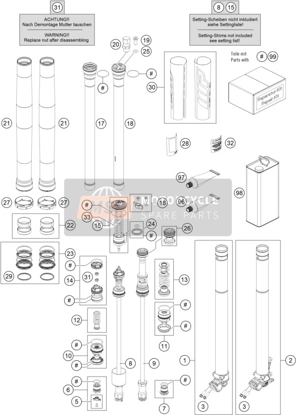 48601462S2, Screw Sleeve M35,5 X 0.8 Cpl., KTM, 2