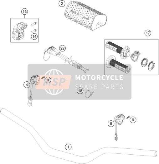 A46002921000C1, Grip Set Black, KTM, 0