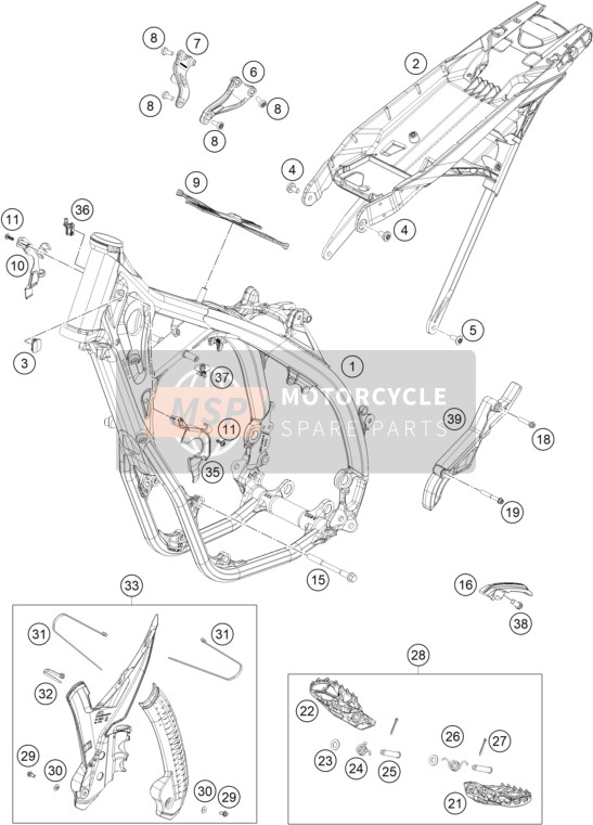 A46003094000EB, Frame Protection Set, KTM, 2