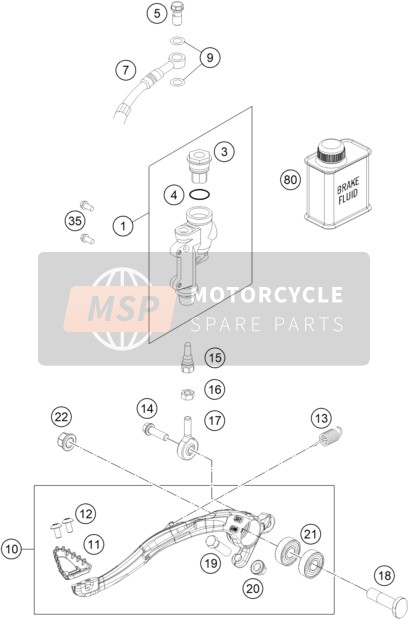 KTM 250 XC-F 2022 REAR BRAKE CONTROL 3 for a 2022 KTM 250 XC-F