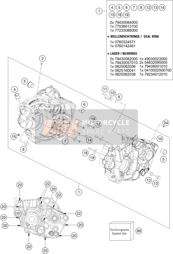 A48030099000, Engine Gasket Kit Mx 450, KTM, 0