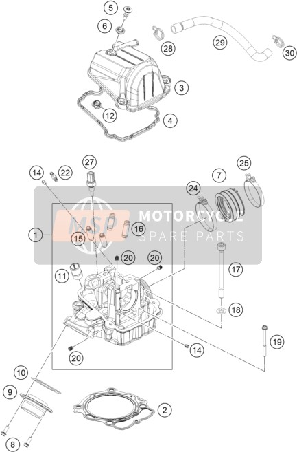 KTM 450 EXC-F SIX DAYS EU 2022 CYLINDER HEAD for a 2022 KTM 450 EXC-F SIX DAYS EU