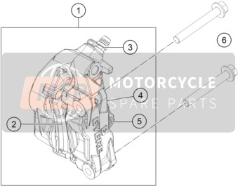 KTM RC 200, black, ABS - CKD 2023 Étrier de frein avant pour un 2023 KTM RC 200, black, ABS - CKD