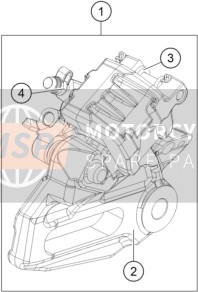 KTM RC 390, orange 2023 REAR BRAKE CALIPER for a 2023 KTM RC 390, orange