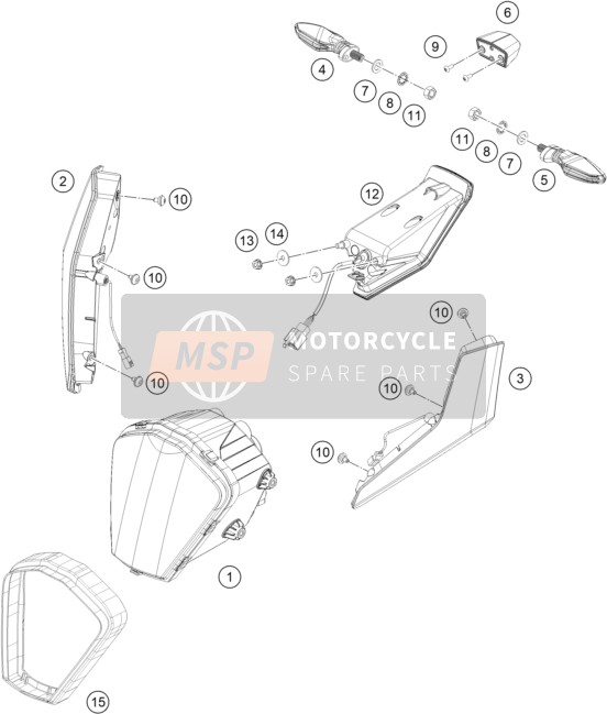 94514025000, Front Left Turn Signal, KTM, 0