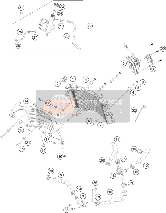 94035026000, Pipe THERMOSTAT-JOINT T pcs., KTM, 0