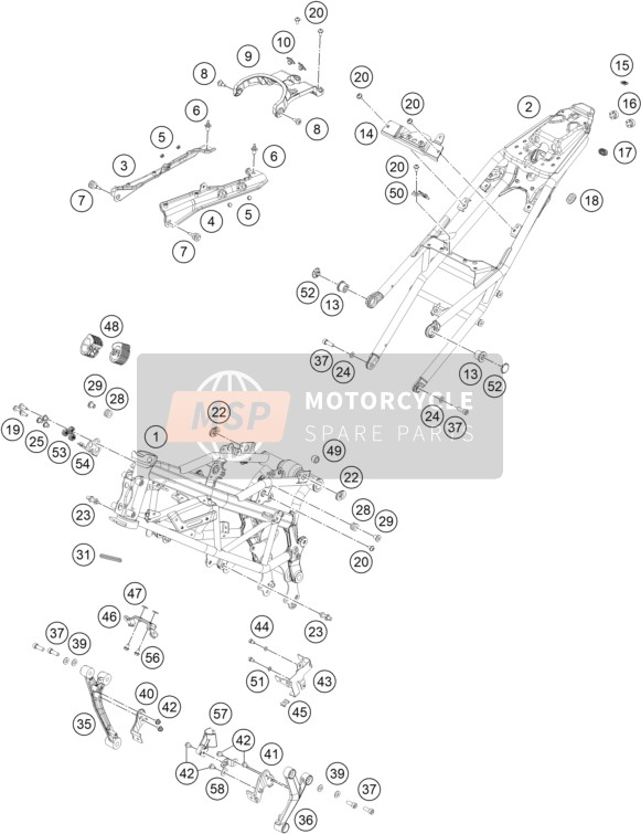 KTM RC 390, blue - B.D. 2023 FRAME for a 2023 KTM RC 390, blue - B.D.