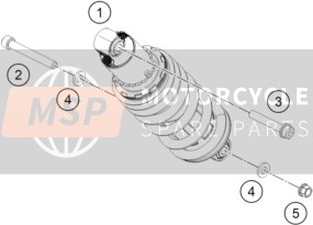 KTM RC 125, black - B.D. 2023 SHOCK ABSORBER 2 for a 2023 KTM RC 125, black - B.D.