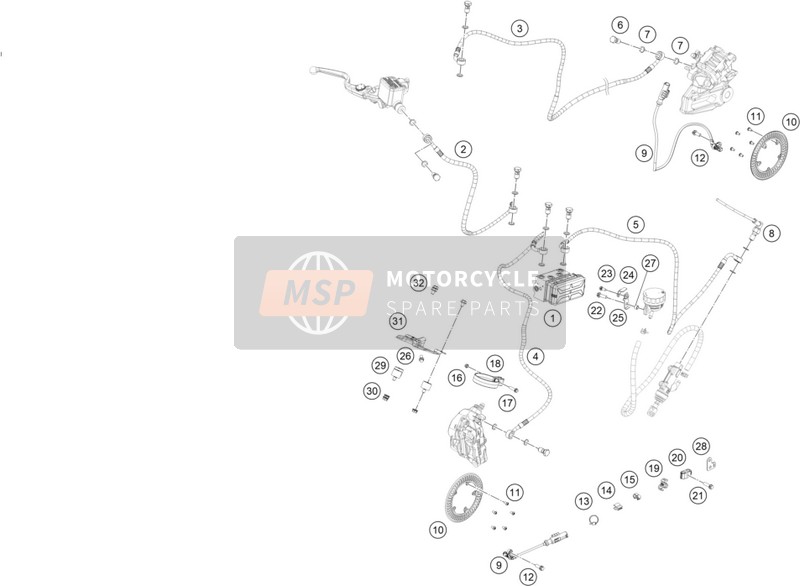 KTM RC 390, blue - IKD 2023 ANTIBLOCK SYSTEM ABS 1 for a 2023 KTM RC 390, blue - IKD